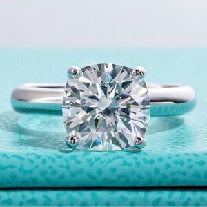 🔥2CT Brilliant Cut Square Diamond Wedding Women Ring Size 6